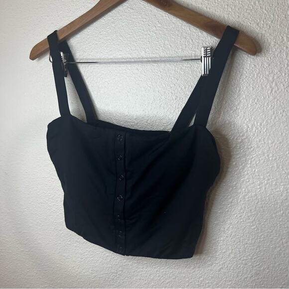 Andie black Snap cropped tankini swim top NEW XL - Picture 3 of 10
